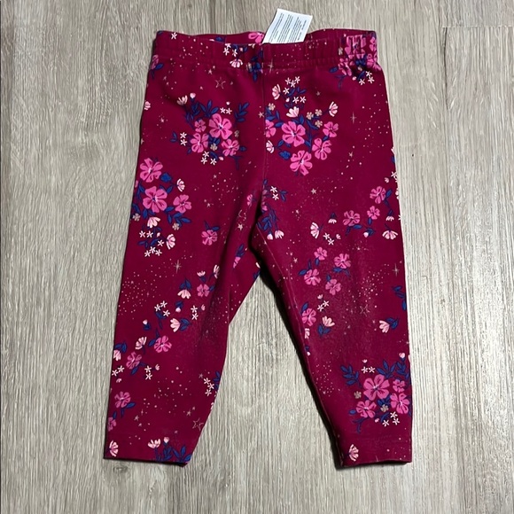 Carters Floral Pink Kids Leggings 12M - Picture 1 of 1